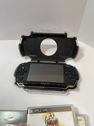 PSP PlayStation Portable 1000 Black Console Tested with Charger & Games & Case - Picture 16 of 18