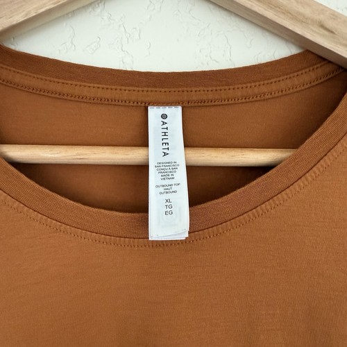 Camisa Top Athleta Outbound Manga Larga Mujer Talla XL Cuello Redondo Algodón - Imagen 4 de 10