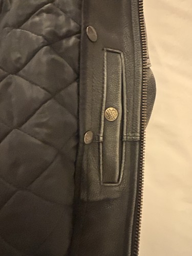 Fox Creek Leather USA-made Faded Black Vented CAFE Biker Jacket Size 42 - Picture 8 of 11