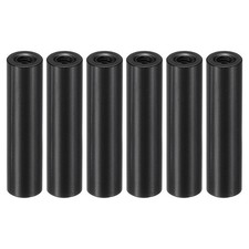 M3 Aluminum Spacers, 6 Pcs Metal Spacer 3mm ID x 6mm OD x 25mm L Threaded,Black