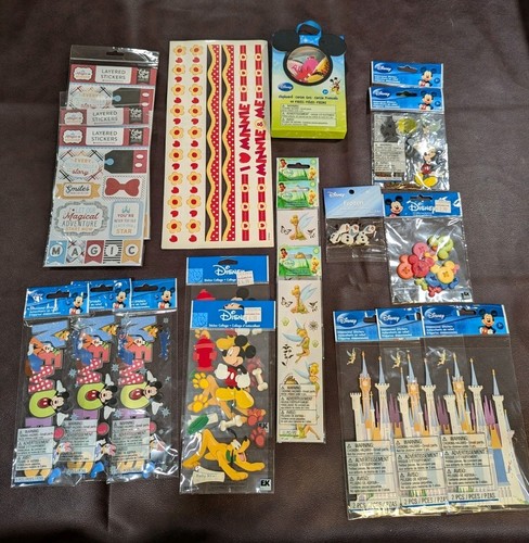 Menge 20 Walt Disney Scrapbooking Aufkleber 3D Mickey Mouse, Tinker Bell * versiegelt