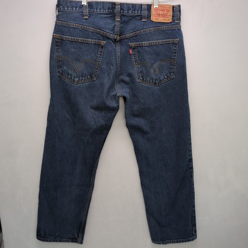Levi’s 505 Dark Wash Men’s Jeans 38x30 Denim Regular Fit Straight Leg - Picture 2 of 5