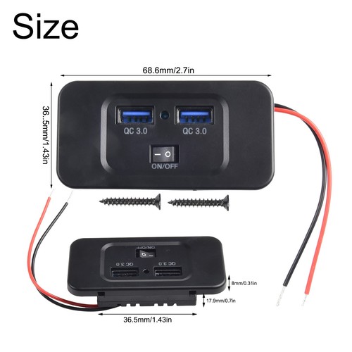 Efficient Charging Car Charger Socket Dual USB Power Outlet with QC 3 0 - Zdjęcie 7 z 21