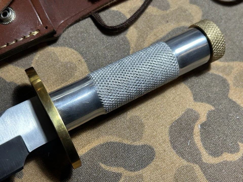 Cuchillo de supervivencia de combate Randall modelo 18 clon de colección con funda de cuero excelente estado Foto 2 de 4