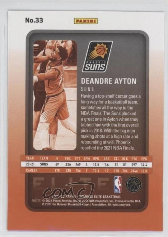 2021-22 Donruss Elite Purple /49 DeAndre Ayton #33 - Image 2 of 2