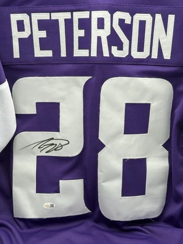 Adrian Peterson Signed #28 Minnesota Vikings NFL Jersey JSA COA MVP Future HOF