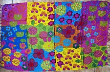 Brazil Rio Canga Beach Towel Sarong Viscose Beachwear Flower Art By Bebel Franco