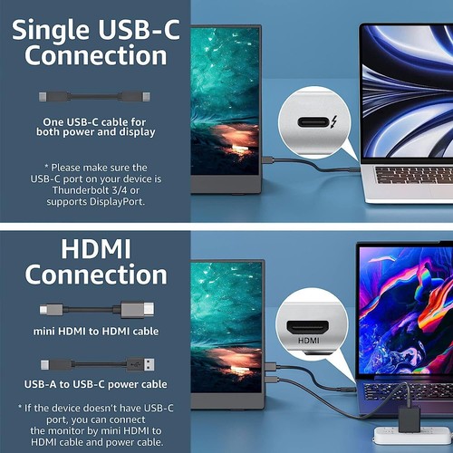Tragbarer Monitor 17,3" 2,5K 165Hz Externer Gaming Screen für Laptop/Mac/PhonePS - Picture 13 of 24