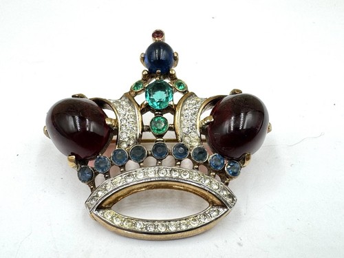 Alfred Philippe CROWN TRIFARI JELLY BELLY CORONATION CROWN BROOCH 48 137542 - Bild 4 von 11