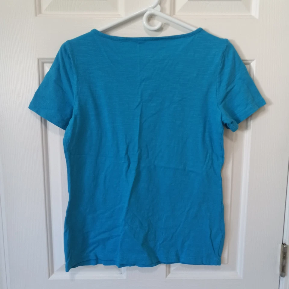 TALBOTS Blue Women's Cotton Casual Career Eveyrdya Resort Top S - Image 3 of 3