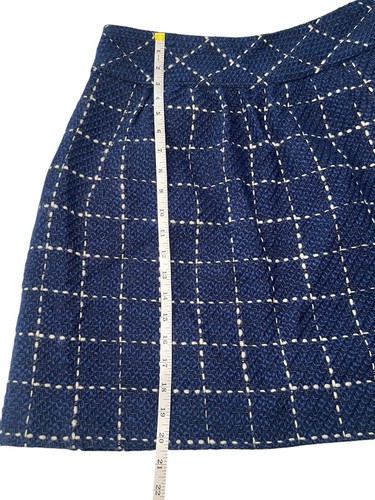 Anthropologie Maeve Wool Blend Plaid Skirt Size 6 Navy/Cream/Black Aline preppy - Bild 8 von 9