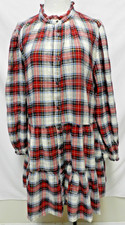 Gap Tartan Gold accents flannel Tiered dress Christmas Holidays Size X-Large XL
