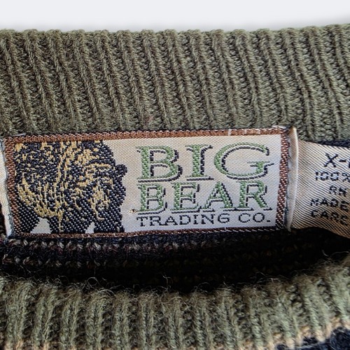 Vintage Big Bear Trading Co Fisherman Grandpa Sweater Knit Fly Fishing XL Gorp - Picture 8 of 10