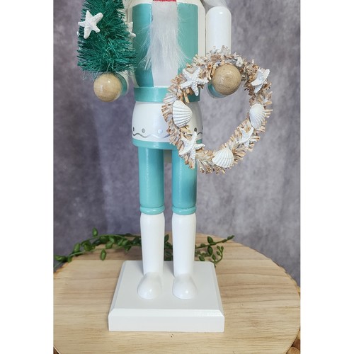 Coastal Blue King Guard Nussknacker Seestern Weihnachten 14" Seesoldat Kranz NEU - Bild 3 von 7