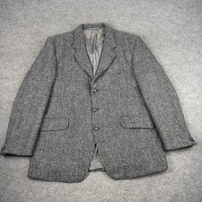 Harris Tweed Blazer Mens 46 Grey Check Wool Tweed Sports Jacket Creation Gross