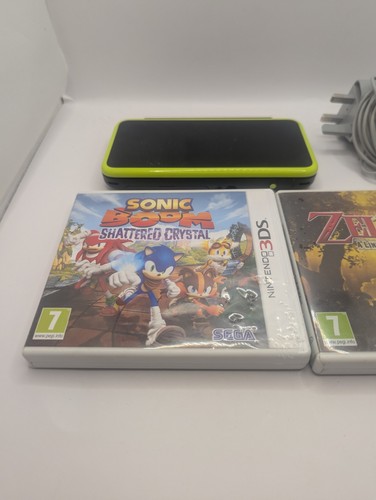 New 2DS XL Black and Lime Green with Charger And Games - Picture 8 of 9