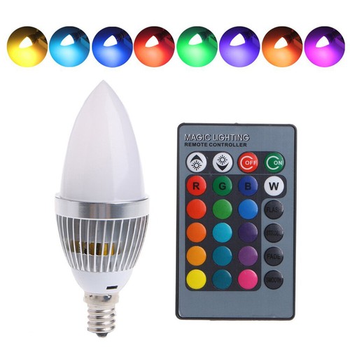E14 RGB LED Birne Farbwechsel Lampe Dimmbar 3W Glühbirne Licht mit Fernbedienung - Bild 17 von 17