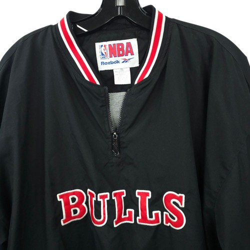 Reebok Chicago Bulls 1/4 Zip Pullover Jacket Mens XL Vintage NBA LIned Warmup - Picture 11 of 23