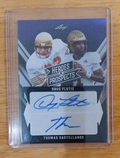 2024 Leaf Heroes & Prospects Auto 7/10 Thomas Castellanos Doug Flutie