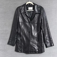 Vintage Lady Hathaway Jacket M Black Leather Classic Retro 90s y2k Grunge Fall