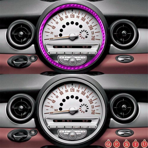 For Mini Cooper 2007-11 Purple Carbon Fiber Center Speedometer Frame Cover Trim - Picture 3 of 7