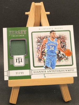 2022-23 Panini National Treasures Giannis Antetokounmpo Jersey /99 Game Worn