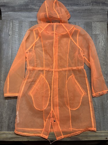 Giacca donna FOREVER 21 L trasparente trasparente con cappuccio e bottoni a pressione zip intera - Foto 5 di 10