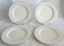 4 LENOX HANNAH PLATINUM 8 1/8" SALAD PLATES - PERFECT CONDITION - 2 SETS AVAILBL