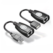 USB Over Ethernet Extender Adapter Cat5e Cat6 Cat7 Cable RJ45 to USB Repeater