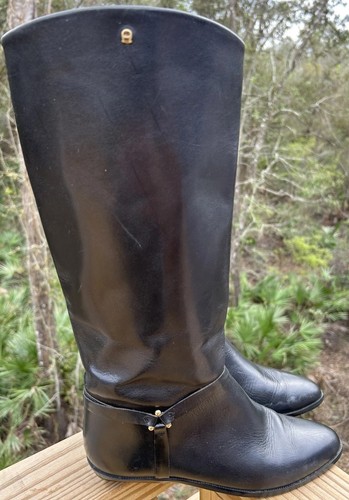 Vintage Etienne Aigner Black Alexis Women Riding Boots Tall 6.5 M - Picture 3 of 8