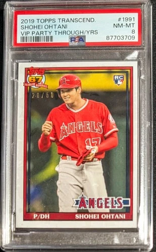 2019 TOPPS TRANSCENDENT VIP PARTY SHOHEI OHTANI RC 1991 SSP/50 PSA 8
