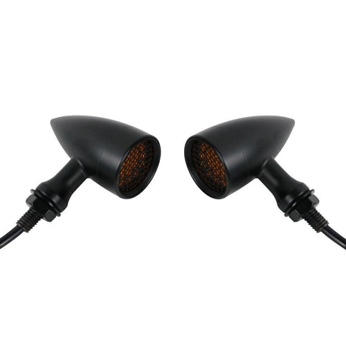 2X Motorcycle LED Turn Signal Lights Amber Indicator Tail Lamp For Harley Black - Picture 6 of 12