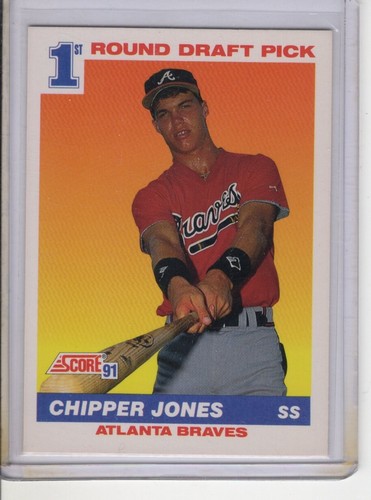 1991 UPPER DECK CHIPPER JONES (ROOKIE) BASEBALL CARD #55 EX - 第 1/1 張圖片