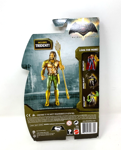 DC Comics Batman vs. Superman: AQUAMAN 6" Action Figure w/Trident Mattel 2016 - Picture 4 of 4