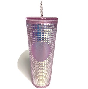 Starbucks 2020 Christmas Holiday Disco Grid Venti Tumbler Purple Pink Silver New
