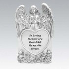 David Fischhoff Silver Praying Angel Heart Dad Memorial Standing Plaque DF18577D