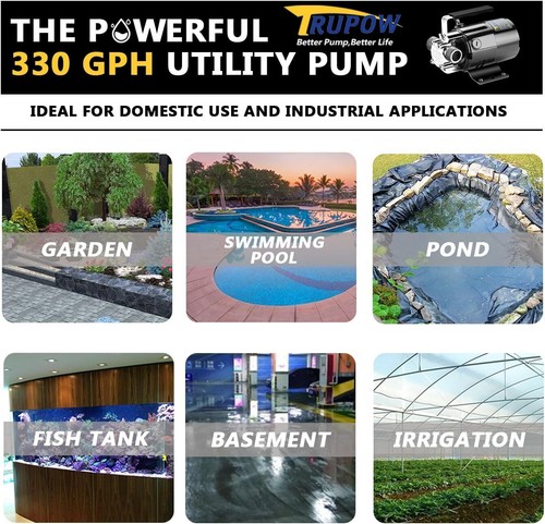 110v Utility Pump 1/10HP 330GPH Portable Electric Sump Transfer Water Pump - Picture 7 of 7