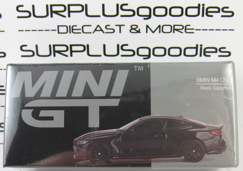 2024 Mini-GT Overseas Box Edition: Black Sapphire BMW M4 CSL Item #MGT00703-L