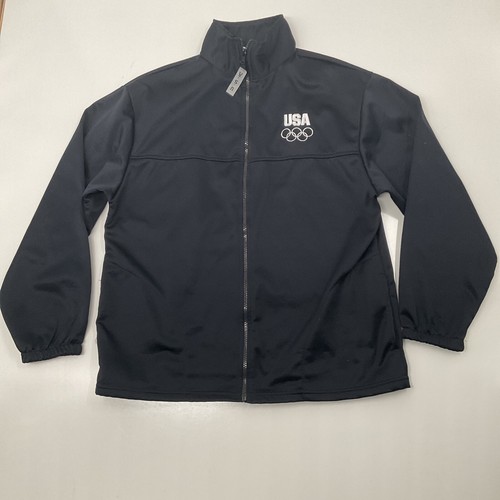 United States Olympic Committee Jacket Mens L Blue Logo Long Sleeve Team USA