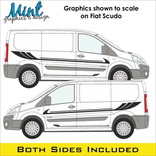 Calcomanías a rayas laterales Fiat Scudo SWB cámper pegatinas furgoneta gráficos GRATIS P&P 001 - Imagen 3 de 4