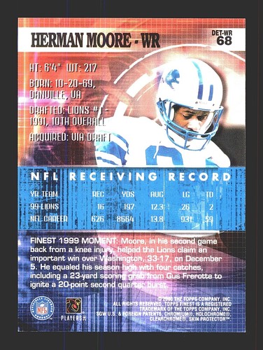 2000 TOPPS FINEST FOOTBALL BASE & INSERTS / SEE DROP DOWN MENU 4 CARD U  RECEIVE - Picture 108 of 328