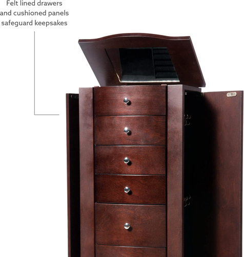 Merlot Jewelry Armoire, - Picture 11 of 12