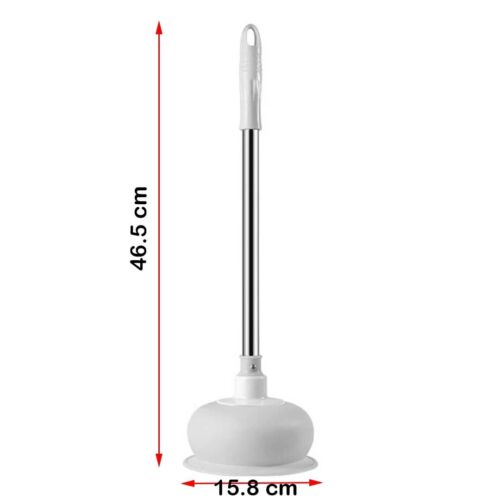 Toilet and Sink Plunger – Heavy Duty Drain Unblocker with Plastic Handle - Picture 2 of 12