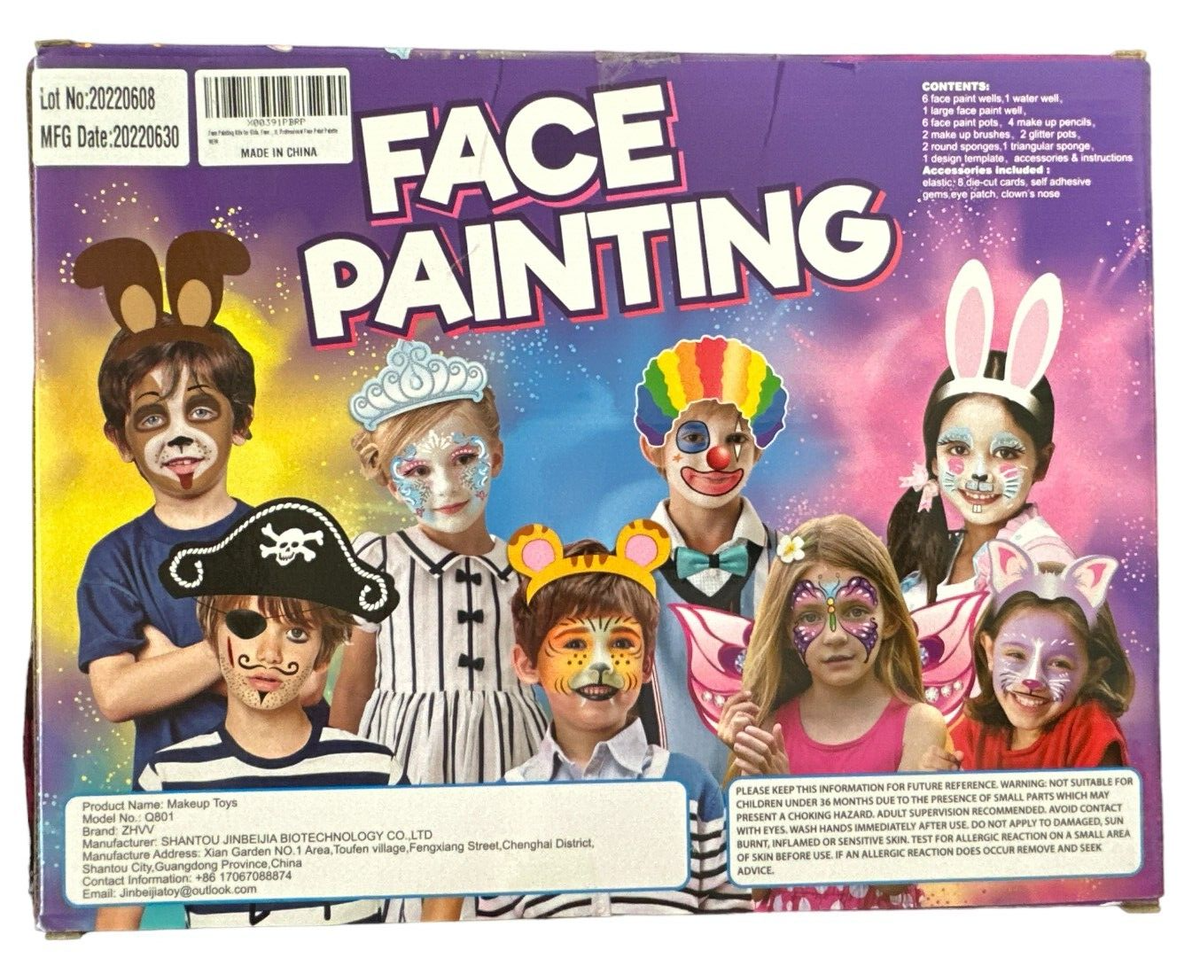 Face Painting Kit For Kids 3+ Character Accessories Included