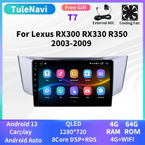 Pantalla de radio estéreo para automóvil GPS CarPlay para Lexus RX300 RX330 RX350 RX400H 2003-2009 - Imagen 28 de 32