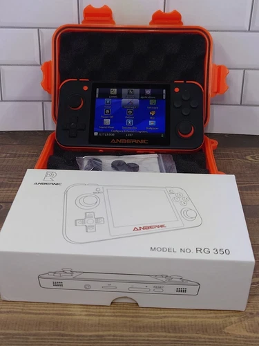 Anbernic RG350 Black Orange 32gb Card with extras Barely Used