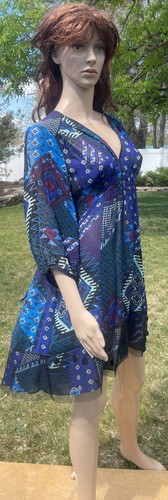 NANETTE LEPORE chiffon trasparente vestito bambola bambino ANTHROPOLOGIE estate boho donna SM - Foto 15 di 19
