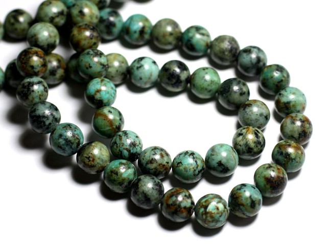 10pc - Perles Pierre - Turquoise Naturelle Afrique Boules 4mm - 4558550036971 10pc - Perles Pierre - Turquoise Naturelle Afrique Boules 4mm - 4558550036971