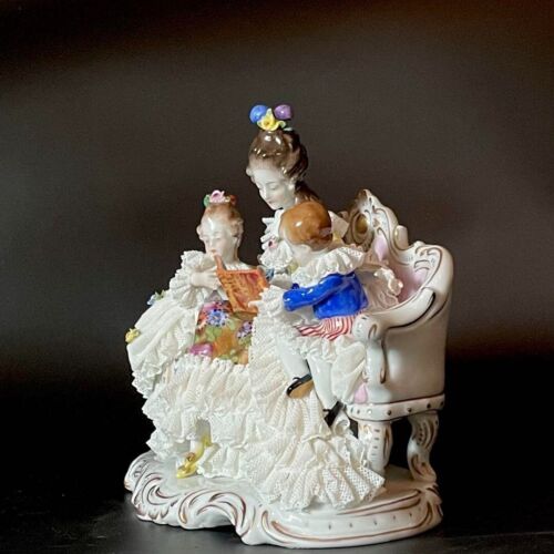 Antique Luxurious Dresden Volkstedt Lace Doll Figurine - Picture 5 of 20