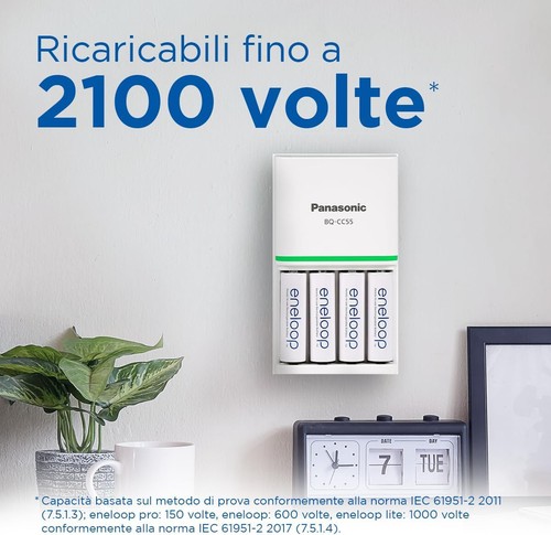 Confez 4 Stilo PANASONIC Eneloop Ricaricabili AA Size 2000 mAH BK-3MCCE ECOGREEN - Picture 11 of 12